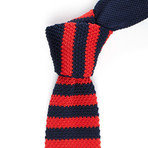 Striped Knit Tie // Navy + Red