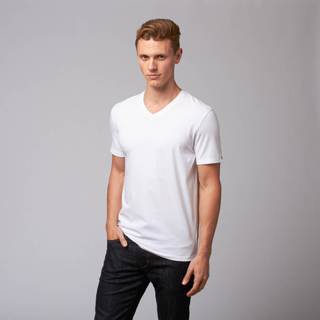 Stretch V Neck Tee // White (S)