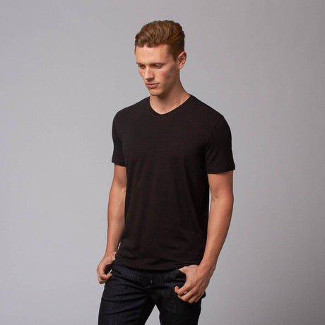 Stretch V Neck Tee // Black (S)