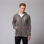 Two-Tone Zip Hoodie // Coal (S)