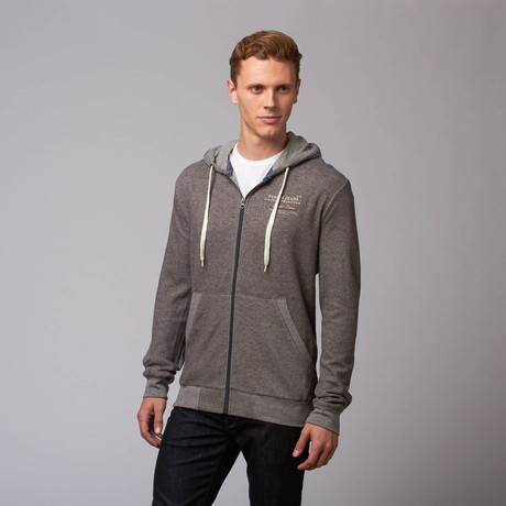 Two-Tone Zip Hoodie // Coal (S)