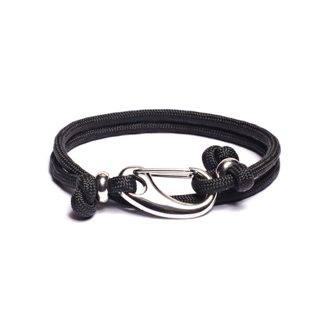 Black Silver Cord Bracelet