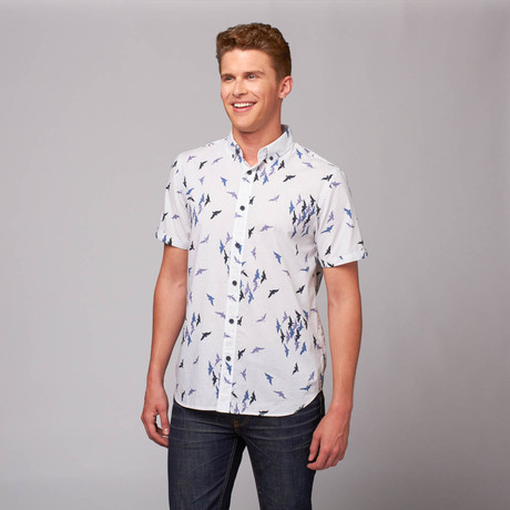 Howe // Skeleton Reef Button Down Shirt // White  (S)