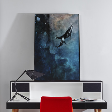 Alex Cherry // Flying Whales // Framed Fine Art Print (24"L x 16"W x 2"H)