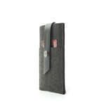 Leather + Wool Felt iPhone Wallet // Black (iPhone 6/6s)