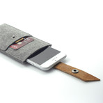 Leather + Wool Felt iPhone Wallet // Khaki (iPhone 6/6s)