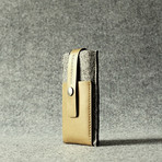 Leather + Wool Felt iPhone 6 Wallet (Black)