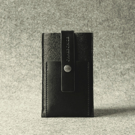Leather + Wool Felt iPhone 6 Wallet (Black)