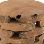 Teak Stool (15"L x 15"W x 16"H)