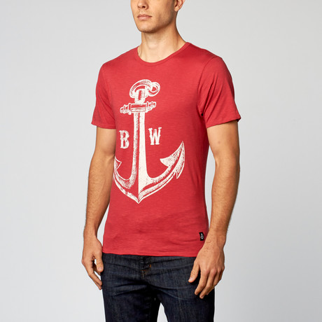 Anchor Slub Cotton Tee // Red (S)