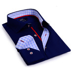 Stretch Shirt // Navy + Blue Gingham (3XL)