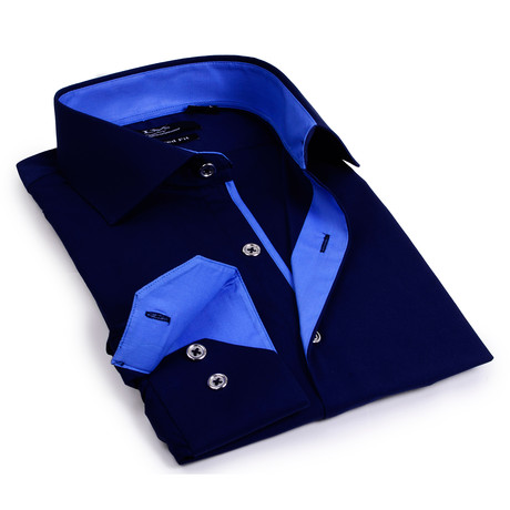 Stretch Shirt // Navy + Blue Trim (S)
