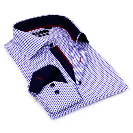 Micro Check Shirt // Navy (S)