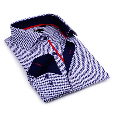 Trimmed Check Shirt // Small Black + Blue Plaid (L)