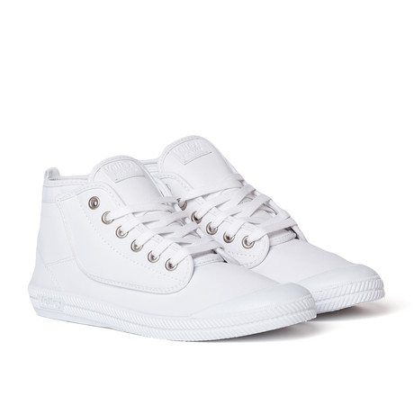 High Leap Leather Sneaker // White + White (US: 7)