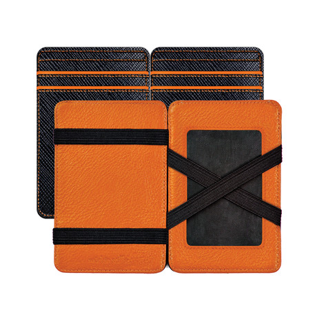 RFID Leather Magic Wallet (Orange)