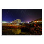 Startrails Upon Fist Rock With Reflection (16"W x 13"H x 1"D)