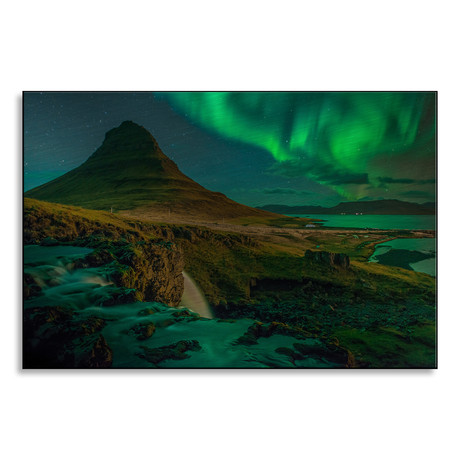 Aurora Explosion Over Kirkjufell (16"W x 13"H x 1"D)