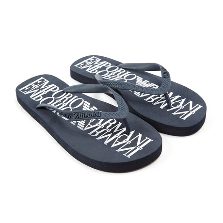 Infradito Logo Flip Flop // Marine Blue + White (Euro: 39)