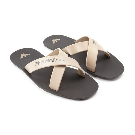 Ciabatta Criss Cross Beach Sandal // Black + Tan (Euro: 39)