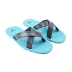 Ciabatta Criss Cross Beach Sandal // Turquoise + Marine Blue (Euro: 39)