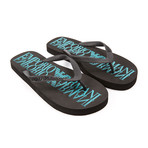 Emporio Armani // Infradito Logo Flip Flop // Black + Turquoise (Euro: 42)