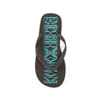 Emporio Armani // Infradito Logo Flip Flop // Black + Turquoise (Euro: 42)