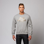 Homies Crewneck Pullover // Leopard Foil + Heather Grey (L)