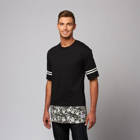 Marbleized Elongated Tee // Black (S)