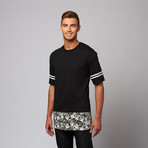 Marbleized Elongated Tee // Black (L)