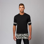 Marbleized Elongated Tee // Black (L)