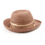 Obediah Fedora // Sepia + Chocolate Stripe (XL)