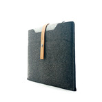 Leather 11" Macbook Air Sleeve (Black & Charcoal Grey)