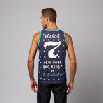 Reason Stars Mesh Basketball Jersey // Navy + White (M)