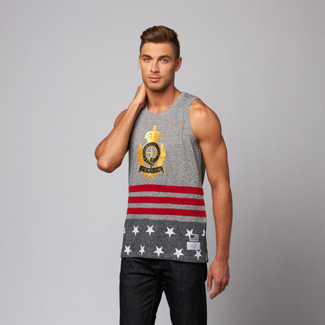 USA Crest Stripe Tank // Grey (S)