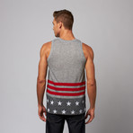 USA Crest Stripe Tank // Grey (S)