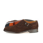 Suede Monk Strap Shoe // Brown (Euro: 41)