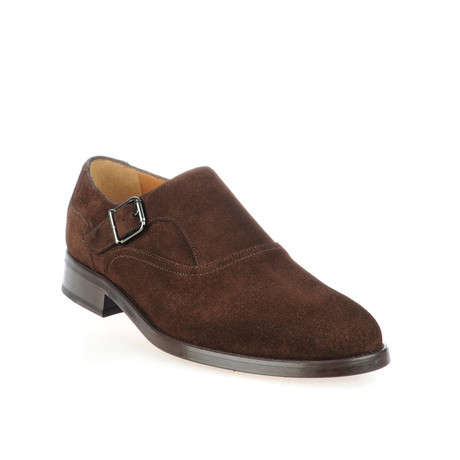 Suede Monk Strap Shoe // Brown (Euro: 39)