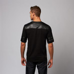 00 Perforated Leather Panel Tee // Black (S)