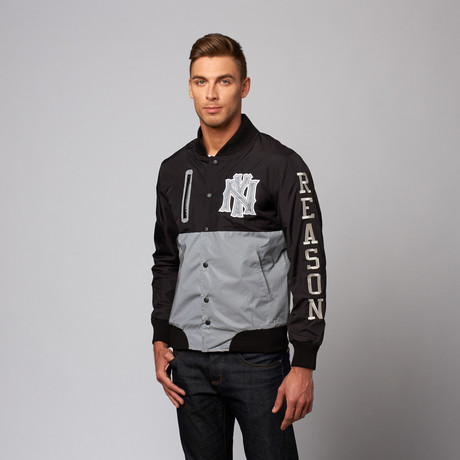 World Class Crew Ripstop Varsity Jacket // Black + Grey (XS)