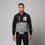 World Class Crew Ripstop Varsity Jacket // Black + Grey (M)