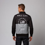 World Class Crew Ripstop Varsity Jacket // Black + Grey (M)