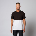 Two Panel Essential Tee // Black + White (L)