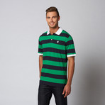 Wide Stripe Jersey Polo // Kelly Green (L)