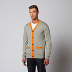 V-Neck Cardigan Sweater // Heather Grey (M)