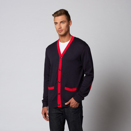 V-Neck Cardigan Sweater // Boast Navy (S)