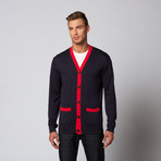 V-Neck Cardigan Sweater // Boast Navy (S)