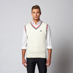 Boast  // V-Neck Cable Sweater Vest // Ivory (L)