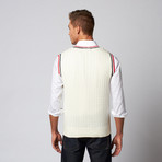 Boast  // V-Neck Cable Sweater Vest // Ivory (L)