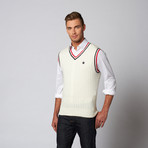 Boast  // V-Neck Cable Sweater Vest // Ivory (L)